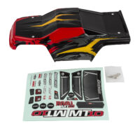 Team Associated RIVAL MT10 Body V2, red/yellow