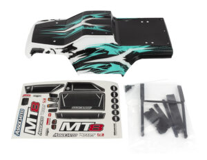Team Associated Rival MT8 Body Set, Teal, painted