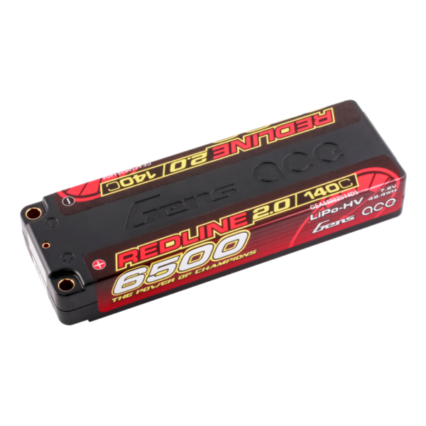 6500mAh 140C 7.6V 2S Gens ace Redline 2.0 Series HardCase HV Lipo Battery (5mm, 264g)