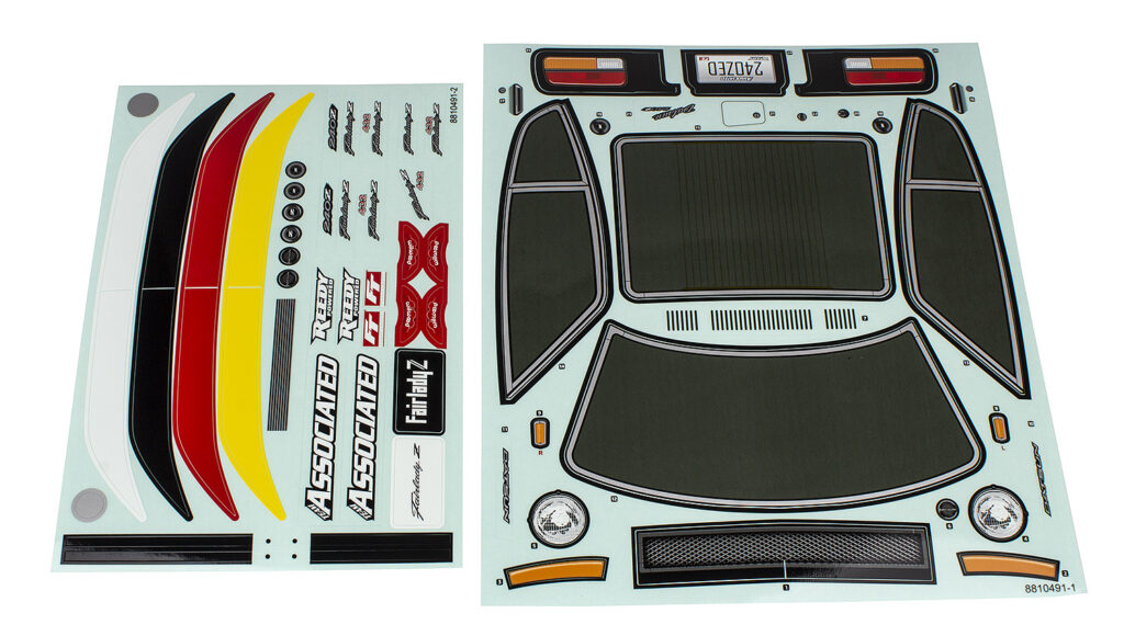 Team Associated APEX2 Sport, Datsun 240Z Decal Sheet