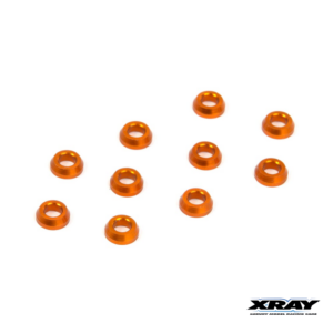 Washer 3x6x2.0mm Conical Alu Orange (10) (362280-O) Xray