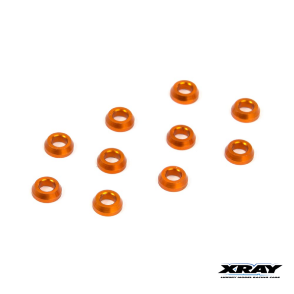 Washer 3x6x2.0mm Conical Alu Orange (10) (362280-O) Xray