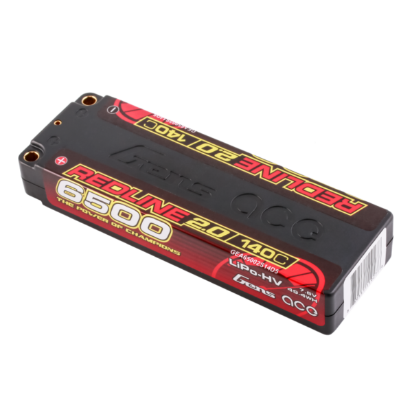 6500mAh 140C 7.6V 2S Gens ace Redline 2.0 Series HardCase HV Lipo Battery (5mm, 264g)