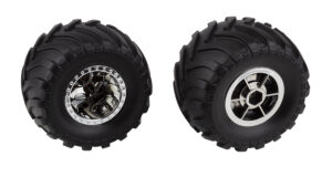 Team Associated MT12 Wheels and Tires, chrome