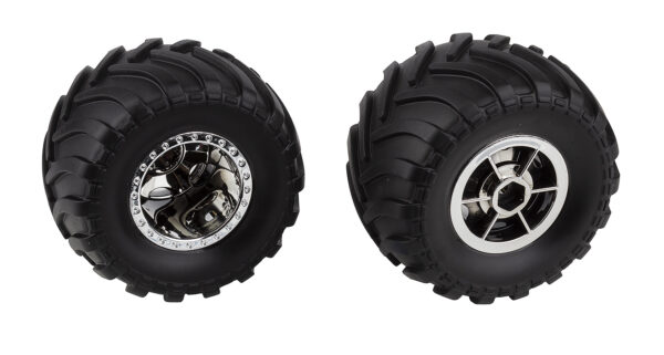 Team Associated MT12 Wheels and Tires, chrome