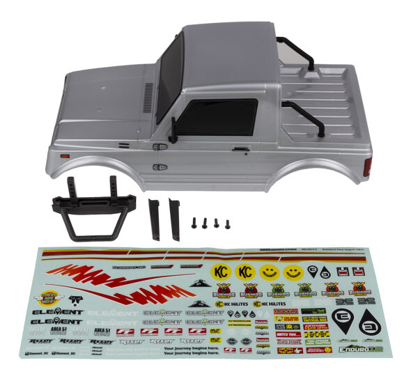 Element RC Enduro12, Bushido Body Set, silver