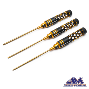 Arrowmax Ball Driver Hex Wrench Set 2.0,2.5&3.0x120mm 3pcs. Black Golden (AM-420991-BG)