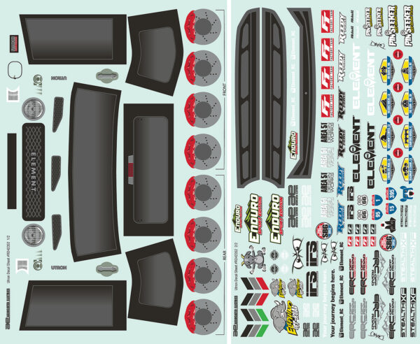 Element RC Enduro SE, Utron Body Decal Sheet