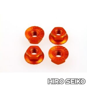 Wheel Nut M4 Serrated Alu Orange (69596) Hiro Seiko