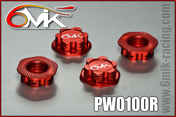 6Mik serrated & locking 1/8 Wheel Nut 1.0mm Red (4) 1 6Mik serrated & locking 1/8 Wheel Nut 1.0mm Red (4)