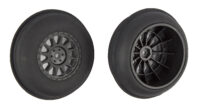 Team Associated Sand Ribbed Tires and Method SC Wheels, mounted, black, front