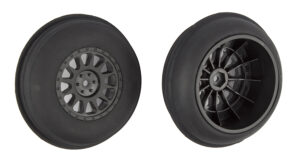 Team Associated Sand Ribbed Tires and Method SC Wheels, mounted, black, front