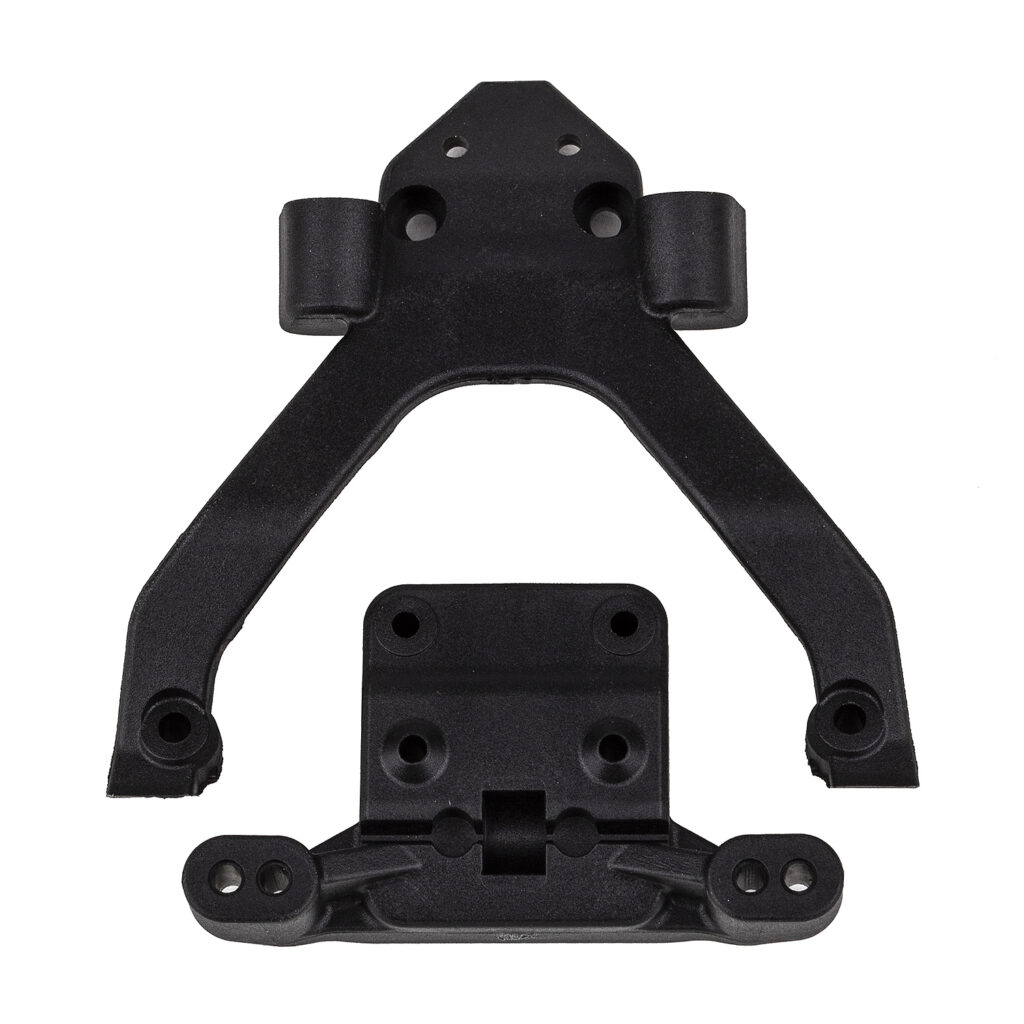 Front Top Plate and Ballstud Mount angled RC10B6.4 (71182)