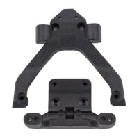 Front Top Plate and Ballstud Mount angled Carbon RC10B6.4 FT (71183)