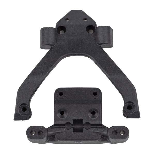 Front Top Plate and Ballstud Mount angled Carbon RC10B6.4 FT (71183)
