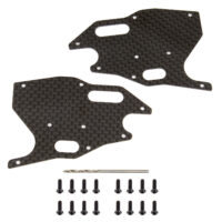 Team Associated RC8B3.1 FT Graphite Arm Stiffeners, front