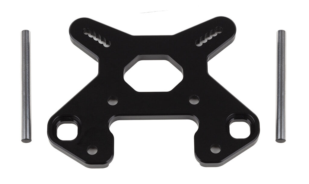 Team Associated RC8B4 Front Shock Tower V2, black aluminum