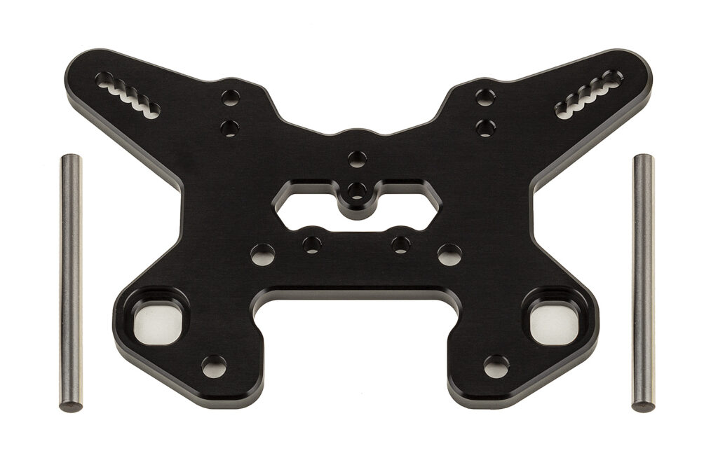 Team Associated RC8T4 Front Shock Tower V2, black aluminum