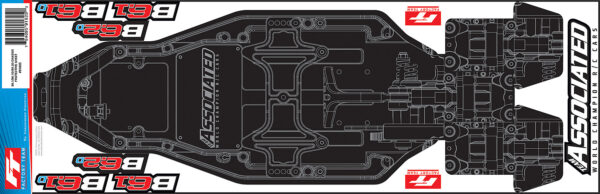 Team Associated RC10B6.2D/B6.1/B6.1D FT Chassis Protective Sheet, printed