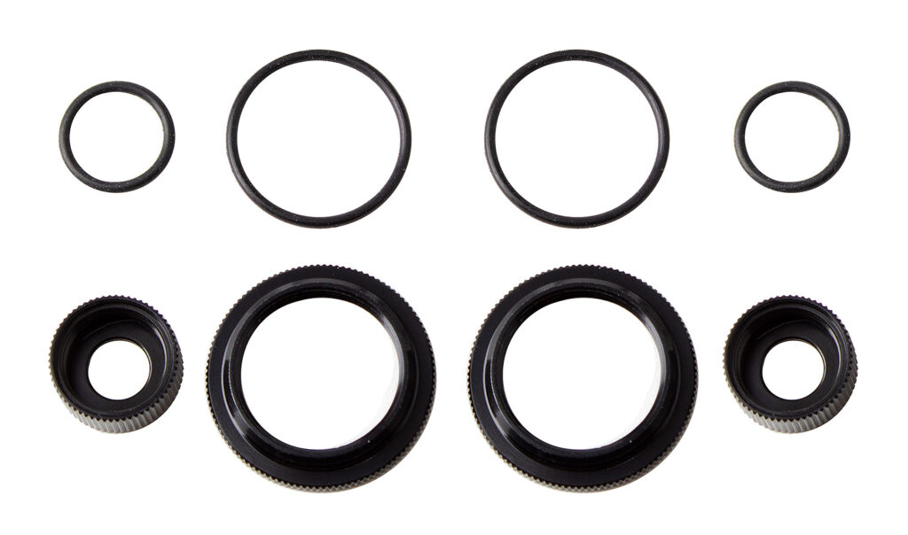 Team Associated 12mm Shock Collar and Seal Retainer Set, Black