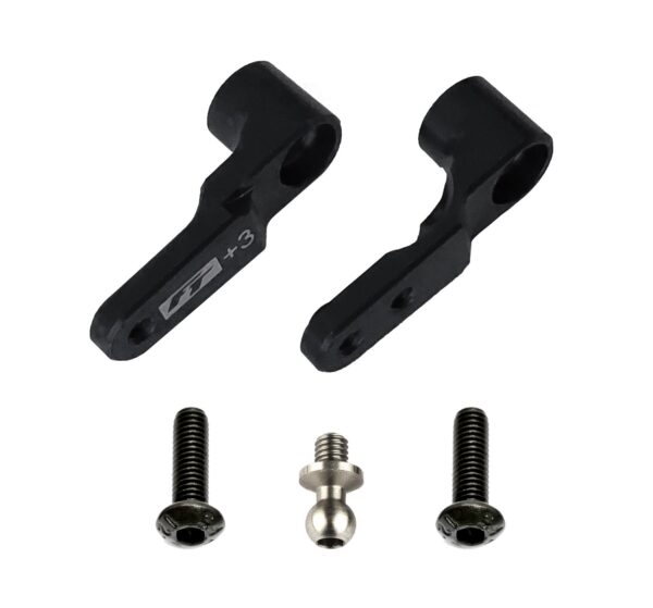 Team Associated RC10B6 FT Steering Bellcrank, +3mm, black aluminum