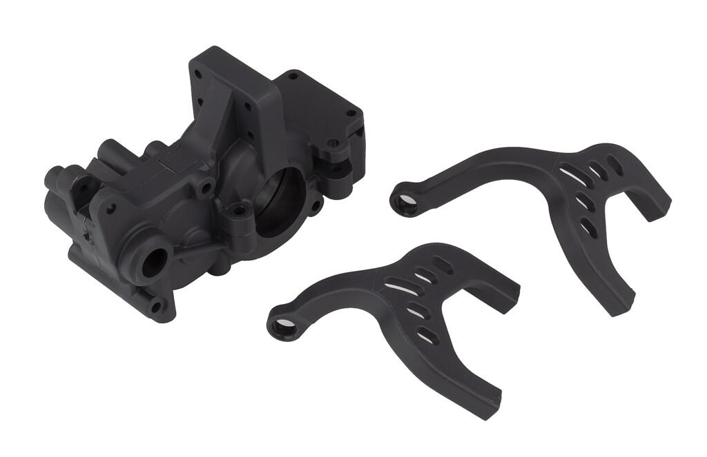 Team Associated RC10B6 FT Laydown Gearbox and Chassis Braces, carbon