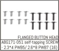 Absima Button Head Screw M2.3*4 (8) / M2.6*8 (8)