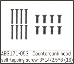 Absima Countersunk Screw M3*14 (8) / M2.5*8 (8)
