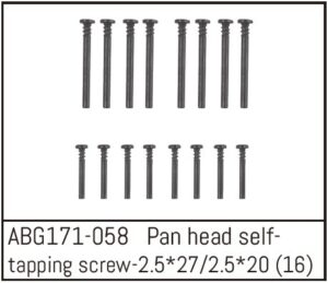 Absima Pan Head Screw M2.5*27 (8) / M2.5*20 (8)