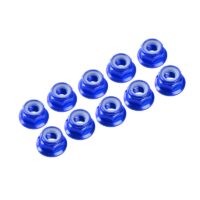 Nuts M3 Nylon Flanged (10) (UR1503) Ultimate Racing Blue