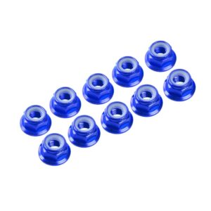 Nuts M3 Nylon Flanged (10) (UR1503) Ultimate Racing Blue
