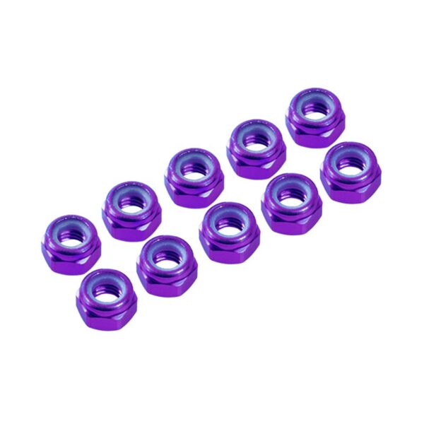 Nuts M3 Nylon (10) (UR1502) Ultimate Racing Purple