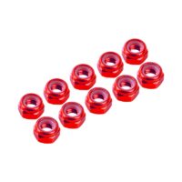 Nuts M3 Nylon (10) (UR1502) Ultimate Racing Red