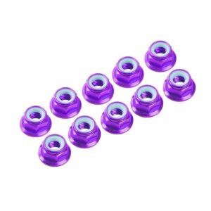 Nuts M4 Nylon Flanged (10) (UR1513) Ultimate Racing Purple