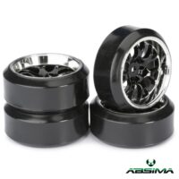 Absima Wheel Set Drift LP " Comb / Profile C" black/chrome 1:10 (4 pcs)