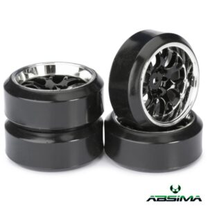 Absima Wheel Set Drift LP " Comb / Profile C" black/chrome 1:10 (4 pcs)