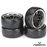 Absima Wheel Set Drift LP " 9 Spoke / Profile A" black/chrome 1:10 (4 pcs)
