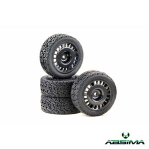 Absima 1:10 Wheel Set "Rally Winded Design" black (4)