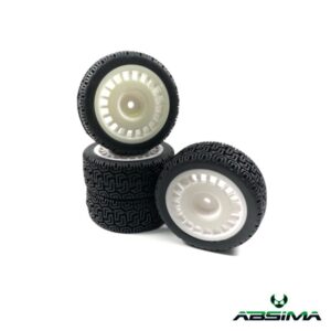 Absima 1:10 Wheel Set "Rally Winded Design" white (4)