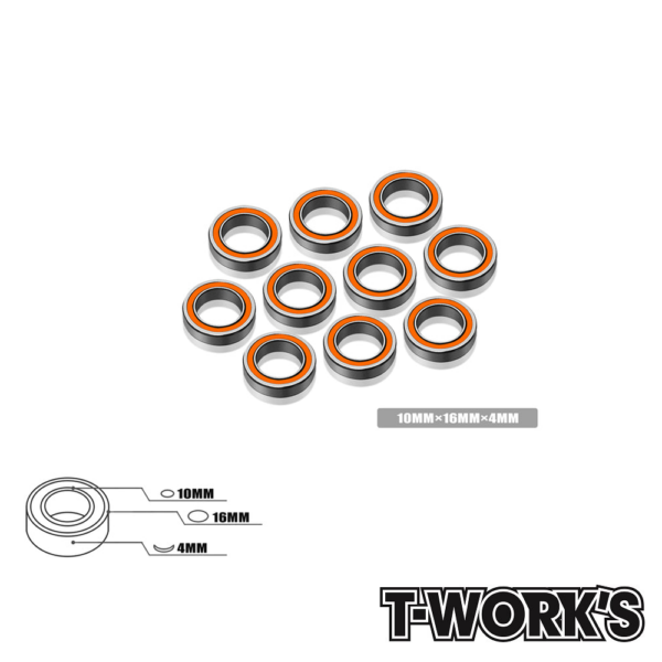 Kuullaager 10x16x4mm (10) (BB-10164) T-Work's