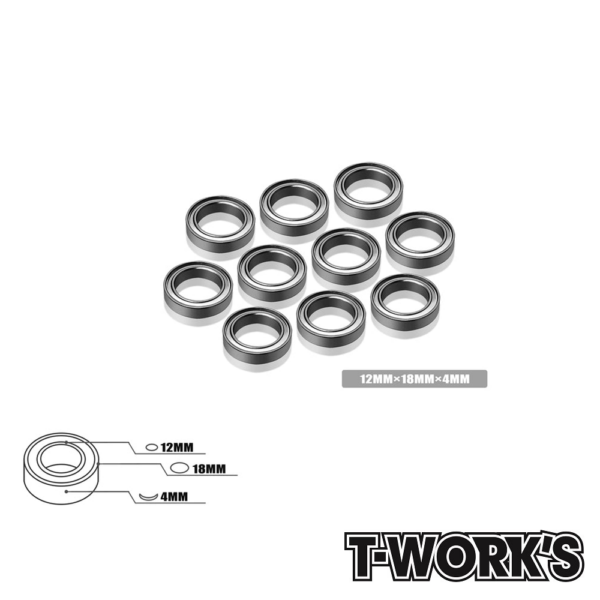 Kuullaager 12x18x4mm (10) (BB-12184) T-Work's