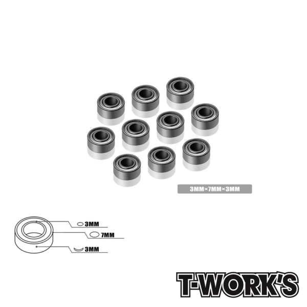 Kuullaager 3x7x3mm (10) (BB-373) T-Work's