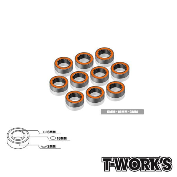 Ball Bearing 6x10x3mm (10) (BB-6103) T-Work's