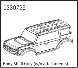 Absima Body Shell grey (w/o attachments) - BronX