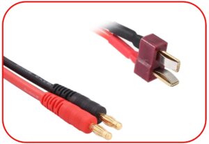 Charging Cable 4mm Bullet Plug - T-Plug 300mm