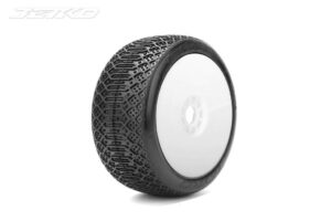 Jetko J One Comp. Soft Belted 1:8 Buggy Pre-glued White Revo Rims (2)