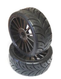 SP Racing 1:8 GT Sport Soft Pre-Mounted on Multi Spoke Black Wheel (2pcs)