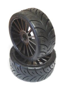 SP Racing 1:8 GT Sport Soft Pre-Mounted on Multi Spoke Black Wheel (2pcs)