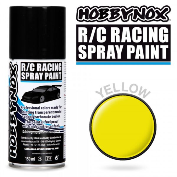 Hobbynox Yellow R/C Racing Spray Paint 150 ml