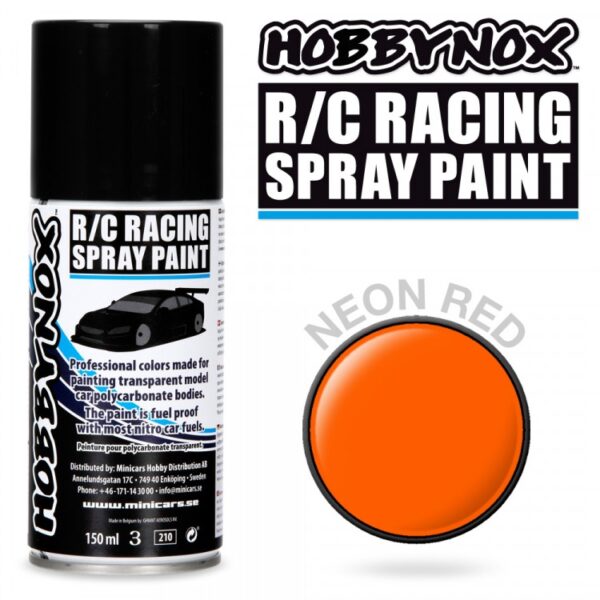 Hobbynox Neon Red R/C Racing Spray Paint 150 ml
